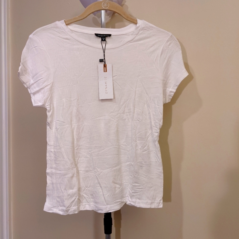 NWT, Dynamite, Plain White Tee, size XS